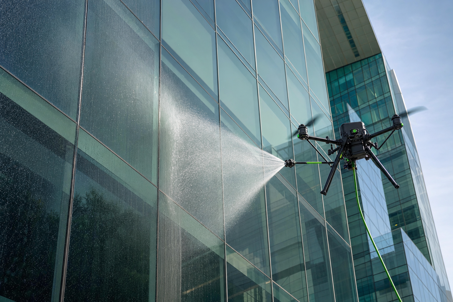 Drone ile kompozit cephe temizliği